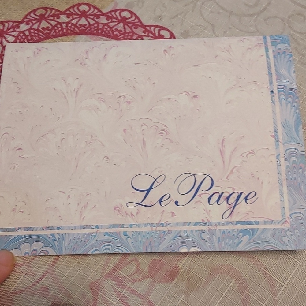 LE page card marbled fan with envlope